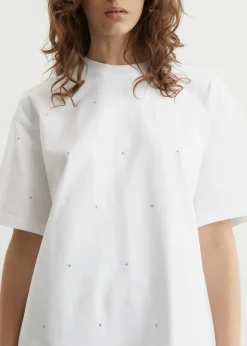 Heavy Cotton Drop Shoulder Rhinestone T-Shirt