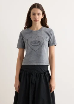 Heavy Cotton Jersey Heart Small T-Shirt