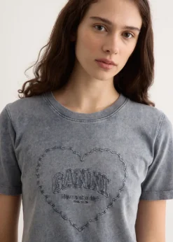 Heavy Cotton Jersey Heart Small T-Shirt