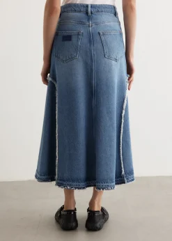 Heavy Denim Midi Skirt