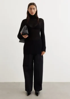 High-Neck Crochet Knit