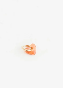 Hoop And Resin Heart Earring