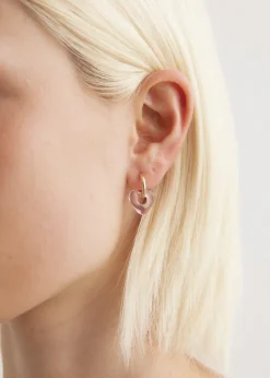 Hoop And Resin Heart Earring