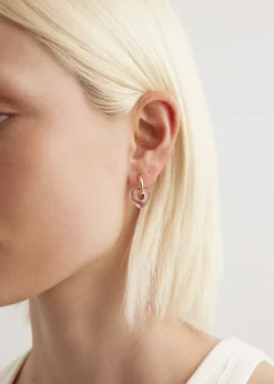 Hoop And Resin Heart Earring