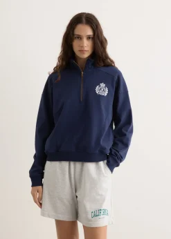 H&W Crest Embroidered Quarter Zip