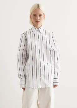 Kimono Sleeve Striped Shirt