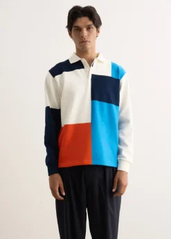 Knit Ragger Colour Block on Embroidery Polo