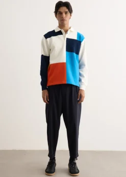 Knit Ragger Colour Block on Embroidery Polo