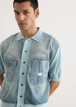 Knit x 8oz Denim Coverall Polo Shirt