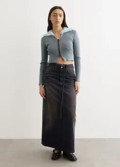 Lace-Up Knit Cardigan