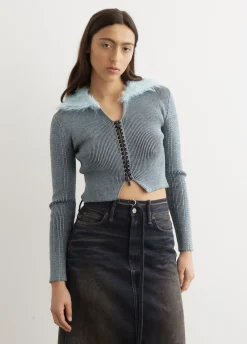 Lace-Up Knit Cardigan