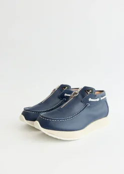 Leather Zip Deck Sneakers