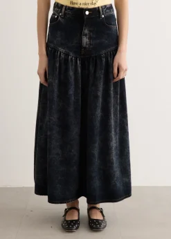 Light Denim Long Skirt