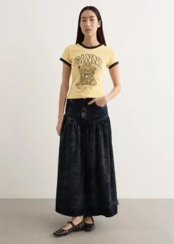 Light Denim Long Skirt