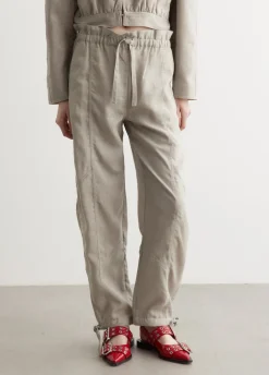 Light Melange Suiting Elasticated Waist Pants