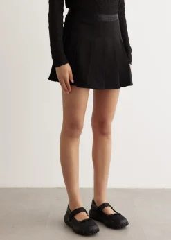 Light Twill Pleated Mini Skirt