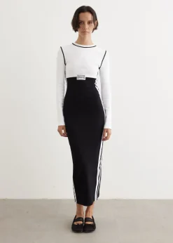 Long Colour Block With Gaultier Patch Dress