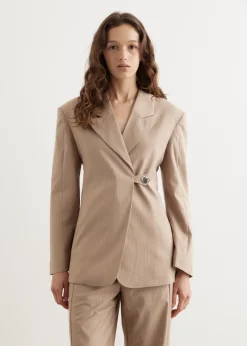 Melange Stripe Suiting Blazer