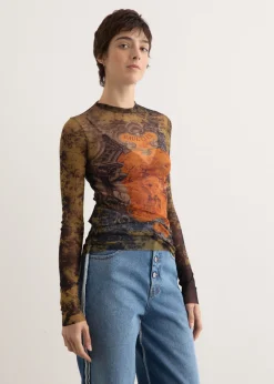 Mesh Long Sleeve Top