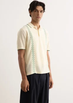 Mesh Stripe Knit Polo