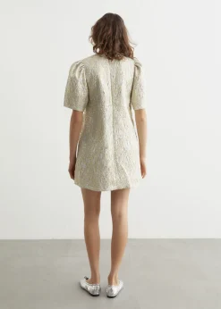 Metallic Cloque A-Shaped Mini Dress