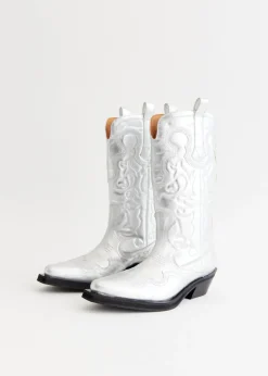 Mid Shaft Embroidered Western Boots