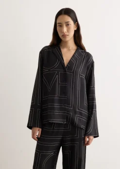 Monogram Silk Pj Top
