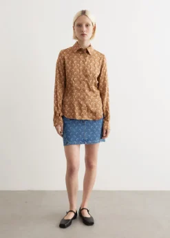 Moon Laser Denim Mini Skirt