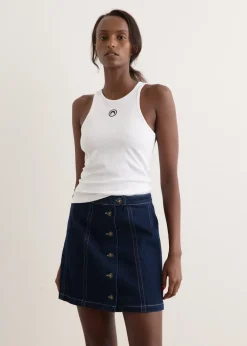 Moon Logo Ribbed Jersey Tank Top