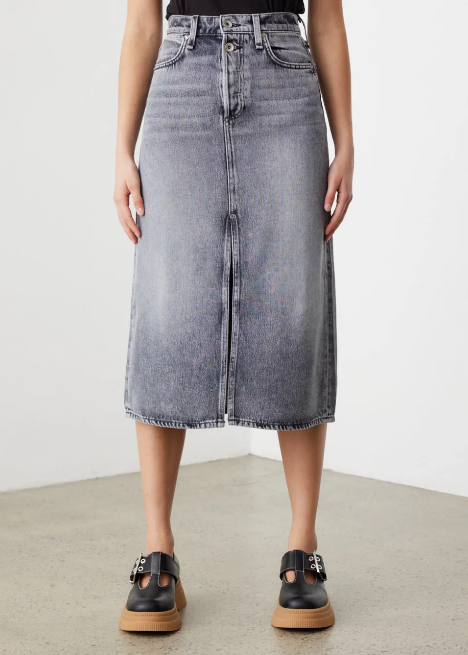 *NO STOCK* Broken In Denim High-Rise Skirt
