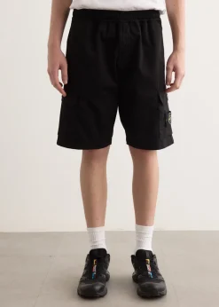 Organic Stretch Cotton Satin Cargo Shorts