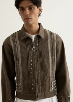 12oz YAGASURI Jacquard Denim Chimayo Drizzler JKT