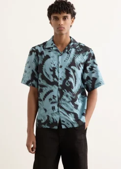 Paisley Print Silk Camp Collar Shirt