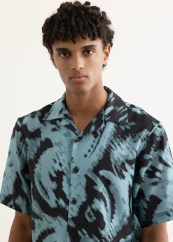 Paisley Print Silk Camp Collar Shirt