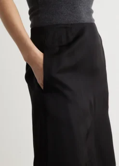 Paneled Satin Skirt