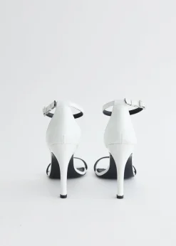 Patent Skinny Strap Logo Sandals