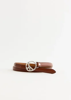 Peace Buckle Narrow Belt