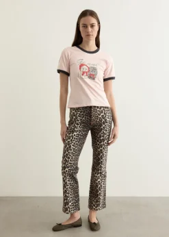 Print Denim Betzy Cropped Jeans