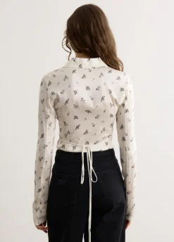 Printed Satin Button Down Bodystocking