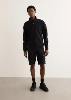 Regular Fit Organic Cotton Badge Half Zip Sweatshirt