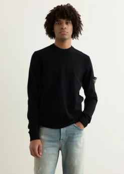 Reverse Stitch Detail Crewneck Knit