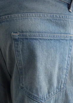 Selvedge Faded Light Denim Wide Pants