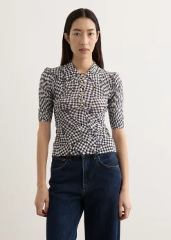 Sheer Cotton Printed Polo