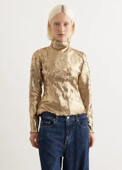 Shibori Pleat Back Cutout Top