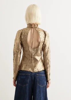 Shibori Pleat Back Cutout Top