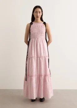 Shibori Pleat Maxi Smock Slip Dress