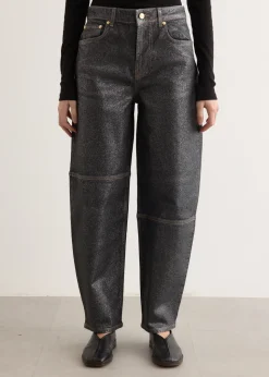 Shimmery Foil Denim Stary Jeans