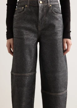 Shimmery Foil Denim Stary Jeans