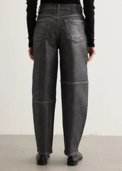 Shimmery Foil Denim Stary Jeans