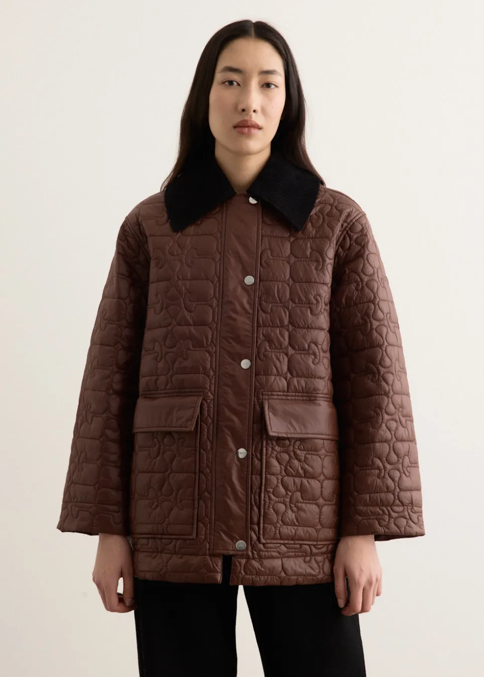 Shiny Quilt Midi Jacket